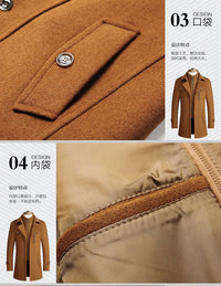 2025 new winter men's woolen coat, men's brand jacket, middle-aged double-shoulder long woolen windbreaker coat in European size - Buy online at  Vibe In Cart.