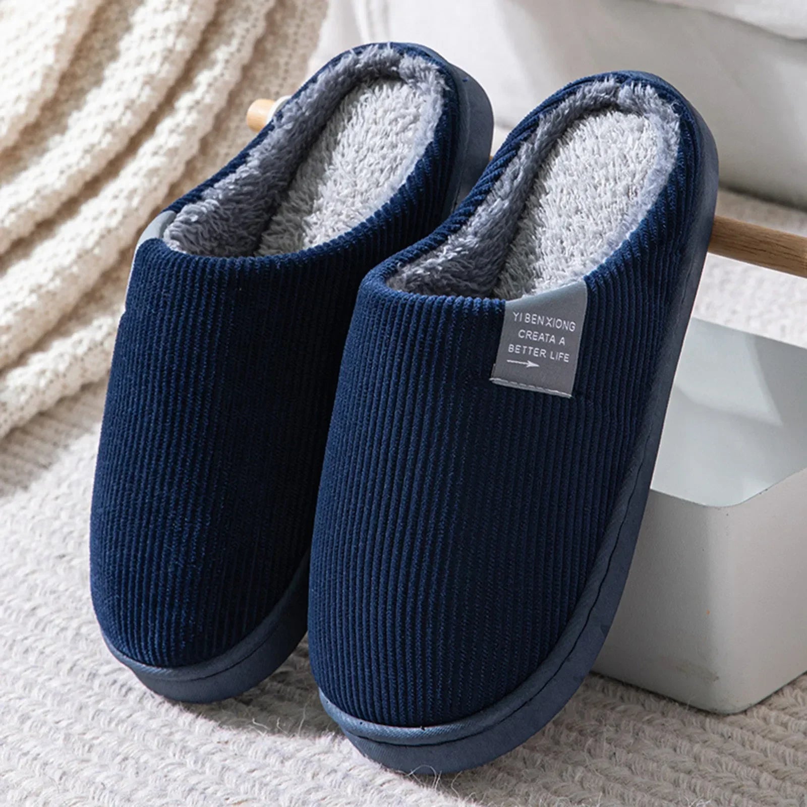 NEW Women's Men's Casual Thick Soft Bottom Home Slippers Household Plush Slippers Anti-slip Thermal Slippers Indoor Winter Flats - Buy online at  Vibe In Cart.