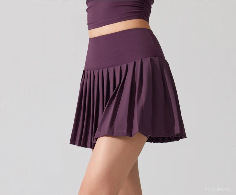 VITALINOVO Pleated Tennis Skirt for Women with Pocket Shorts Women's High Waisted Lightweight Athletic Golf Skorts Skirts Flowy - Buy online at  Vibe In Cart.