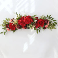 Artificial Pink Rose and Greenery Floral Swag for Wedding Arch