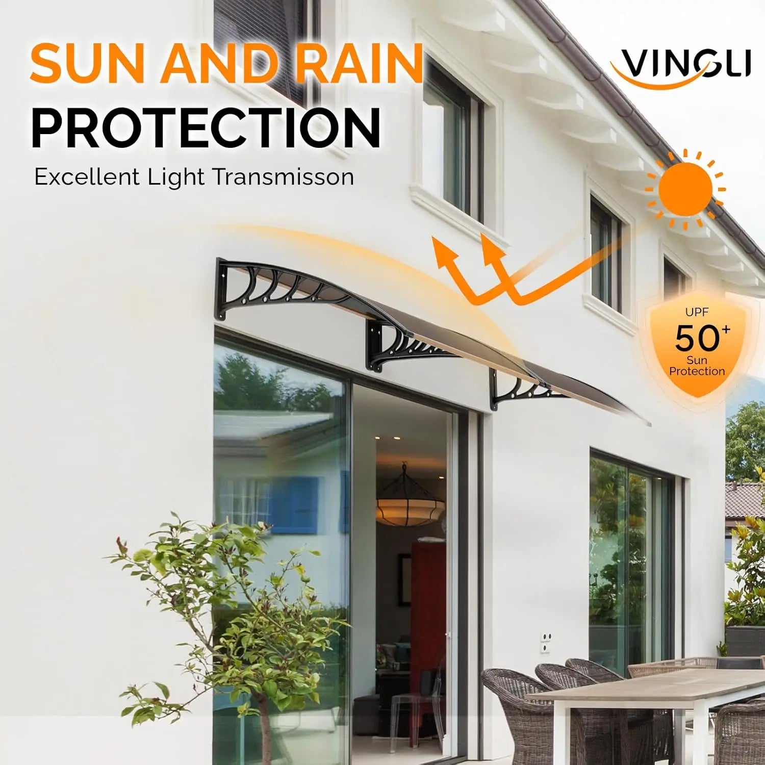 Window Awning Door Canopy, 40" x 40" Window Awning Overhead Modern Polycarbonate Cover Outdoor Front Porch Patio Canopy - Buy online at  Vibe In Cart.
