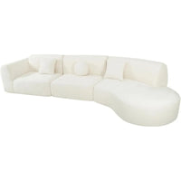 Curved Polyester Sectional Sofa Set, 7 Seat Modern Cloud Couch with Chaise Lounge, 3 Pillows, Fully Assembled for Living Room - Buy online at  Vibe In Cart.