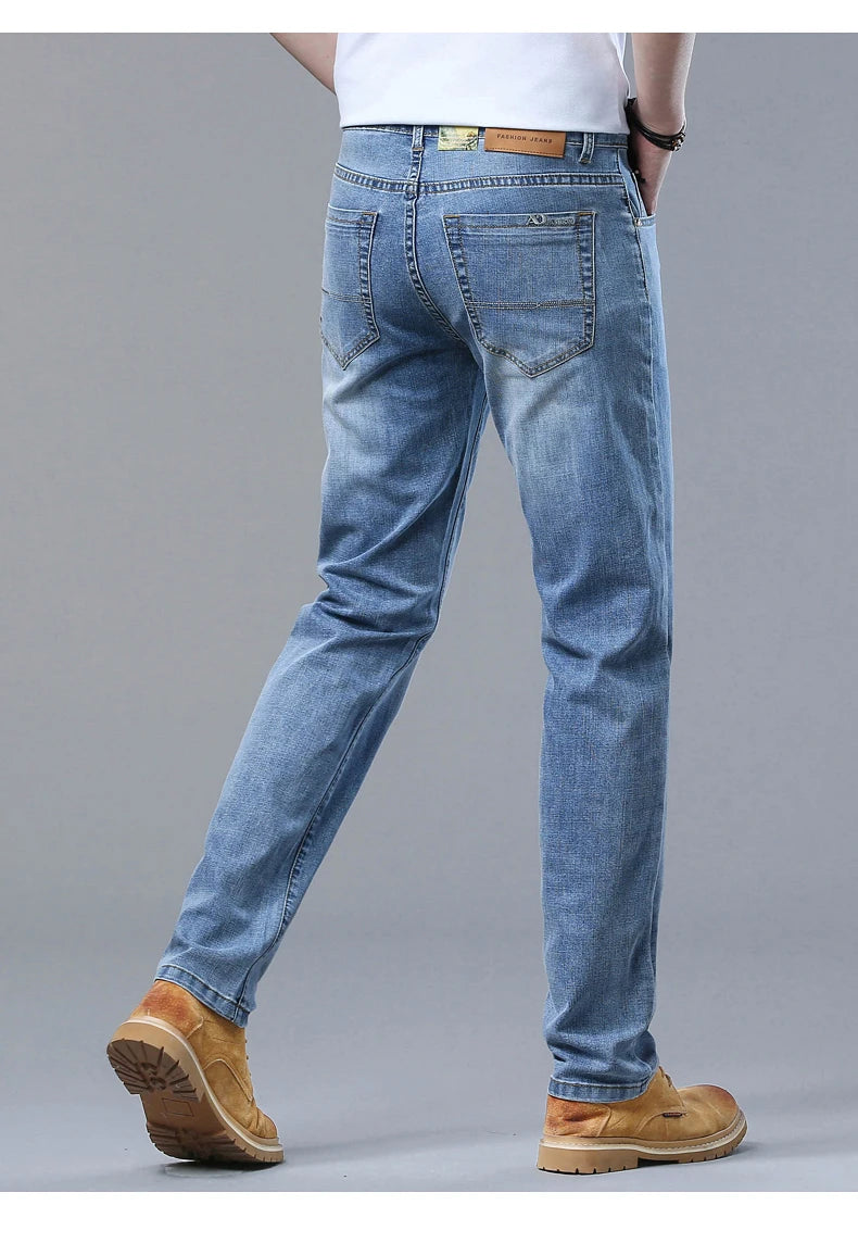 Men's Slim Fit Stretch Denim Casual Jeans for All Seasons