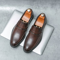 Men's Formal Leather Shoes Classic Style Slip On Loafers Round Toe Breathable Non-Slip Business Dress Wedding Office Casual Shos - Buy online at  Vibe In Cart.