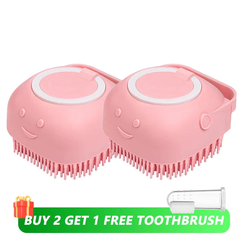 Dog Bath Brush Silicone Pet Shampoo Brush Soap Dog Scrubber Cat Massage Grooming Wash Comb Soft Rubber Puppy Clean Brush - Buy online at  Vibe In Cart.