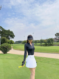 SG Golf Women V-Neck Polo Shirt Spring Fall Long Sleeve Slim Tops Ladies High-end Sport Skort Pleated Anti-Exposure Tennis Skirt - Buy online at  Vibe In Cart.