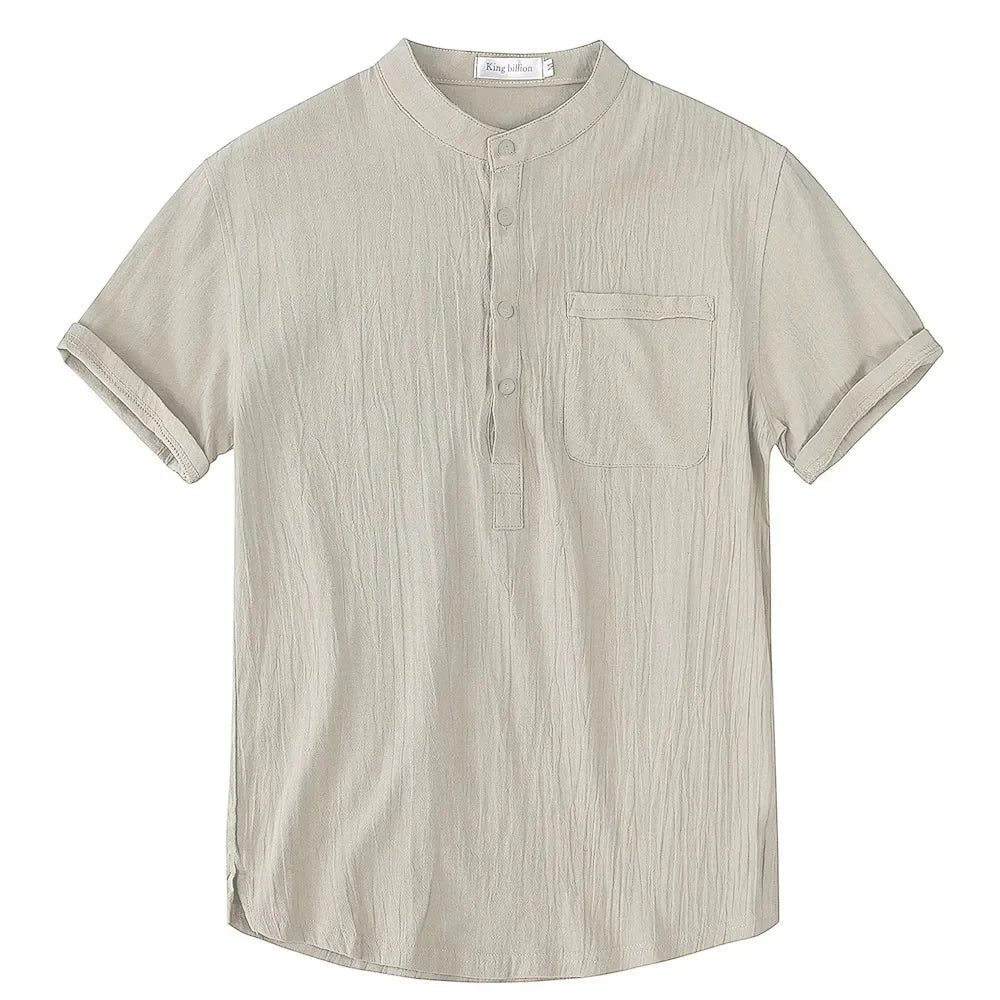 Men's Short Sleeve T-shirt Cotton and Linen Casual Men T-shirts Solid Color Summer Shirt Male Cozy Breathable - Buy online at  Vibe In Cart.