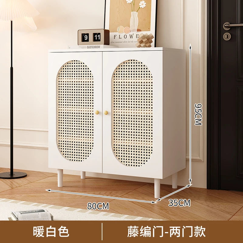 Modern Wooden Vertical Shoe Cabinet with Adjustable Shelves