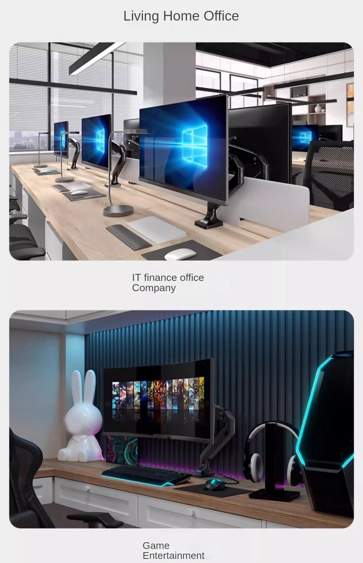 Height Adjustable Single Monitor Mount for 14-32 Inch Screens, Up to 19.8 lbs