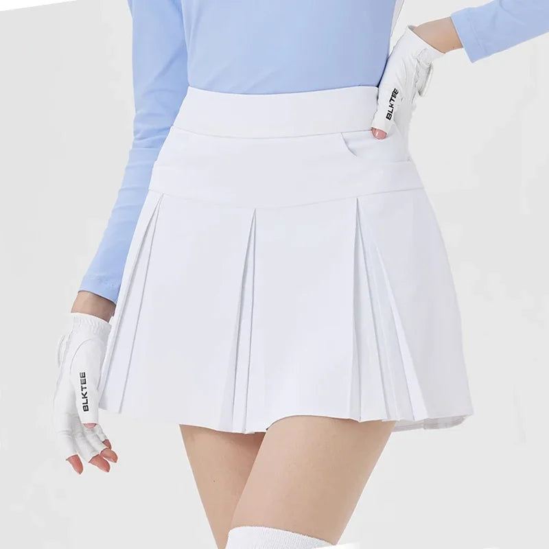 BG Golf Women's High Waist Short Skirt Slim Fit GOLF Jersey Clothing Sports Tennis Pleated Skort Ladies Golf Wear