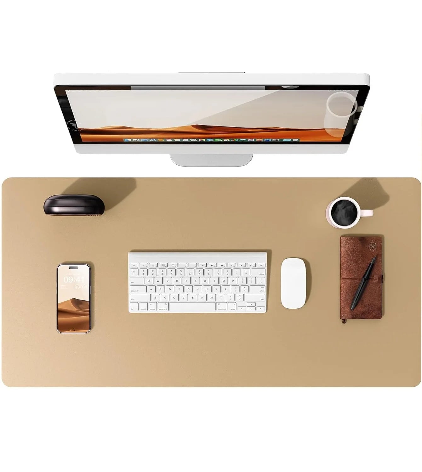 Large Non-Slip PU Leather Office Desk Mat for Mouse and Laptop Pad