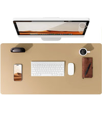 Large Non-Slip PU Leather Office Desk Mat for Mouse and Laptop Pad