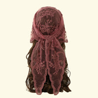 Adult Women's Triangular Lace Polyester Hair Scarf Accessory