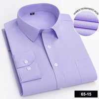 Men's Long Sleeve Plaid Stripe Shirt With Single Pocket For All Seasons