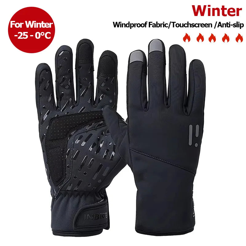 Winter Cycling Gloves For Men And Women Warm Fleece Waterproof Touchscreen