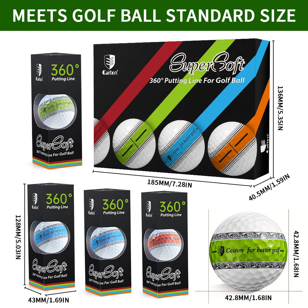 Caiton 12/3pcs 3-Layer PU Putter Golf Ball, 360° Precision Stable Shooting Line, Enhancing Putting Accuracy and Stability - Buy online at  Vibe In Cart.