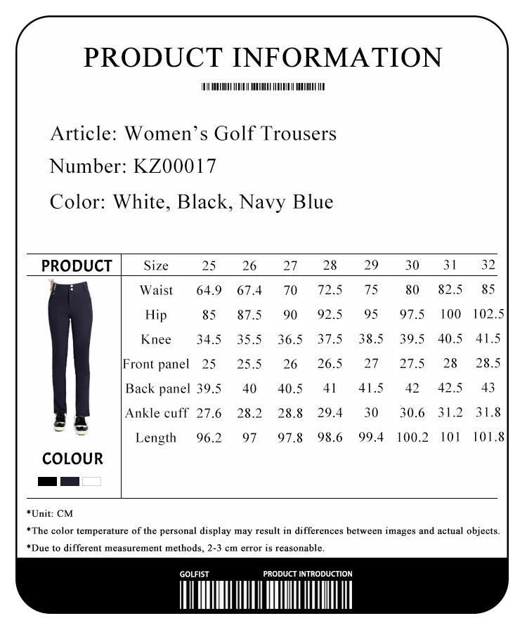 Golf Women's Pants Sttraight High Waist Causal Sportswear Elastic Brethable Golf Tennis Trousers - Buy online at  Vibe In Cart.