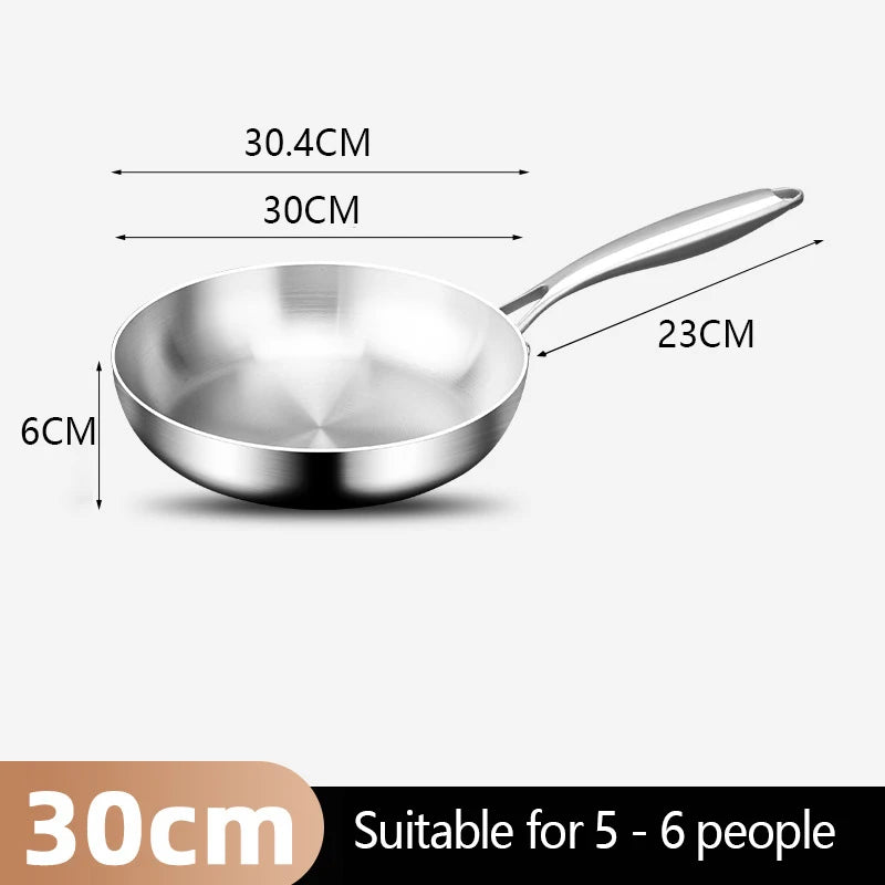 Stainless Steel 20cm Frying Pan for Gas and Induction Cookers