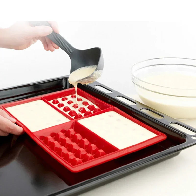 Food Grade Silicone Waffle Mold DIY Cake Mould Non-stick Silicone Baking Mold Set Kitchen Bakeware Waffle Maker - Buy online at  Vibe In Cart.