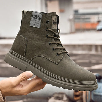 Italian Men's Genuine Leather Boots Fashion Outdoor Boots High Quality Casual Ankle Boots Antiskid Comfort Winter Platform Boots - Buy online at  Vibe In Cart.