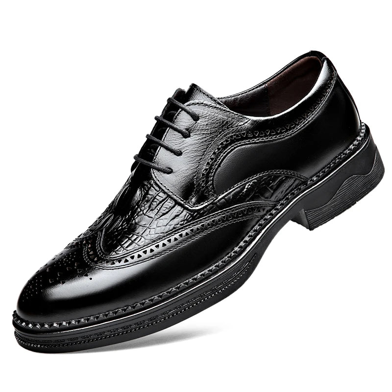 New for Men Genuine Leather Casual Shoes Retro Leisure Business Dress Shoes Street Fashion Brogue Shoes - Buy online at  Vibe In Cart.