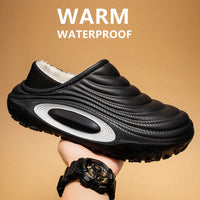 New Fashion Cotton Men's Slippers Winter Warm Plush Men Slippers Waterproof Men Garden Shoes Indoor Outdoor Men's Warm Shoes - Buy online at  Vibe In Cart.
