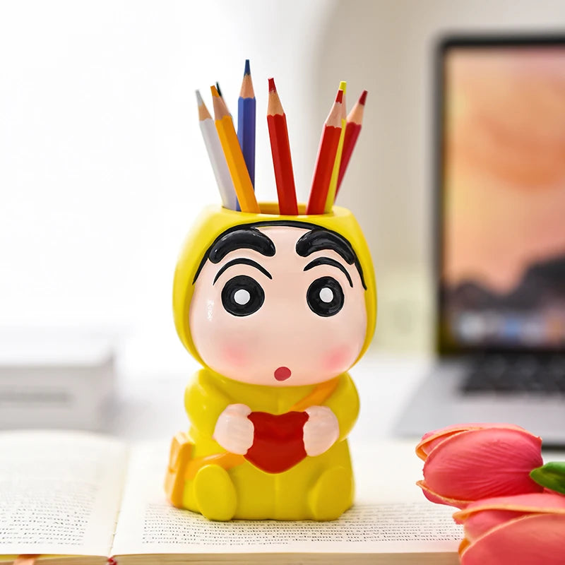 Resin Desk Pen Holder With Lovers Style For Office Storage