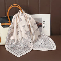 Square Satin Silk Scarf for Women, Casual All Seasons