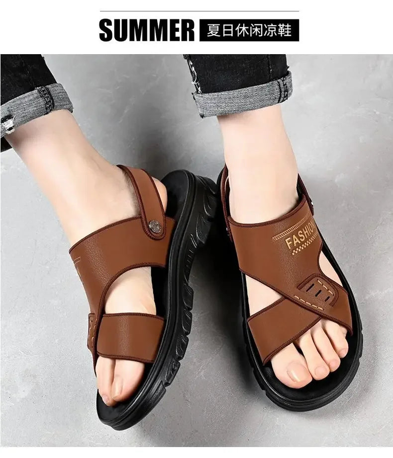Hot Sale Men Sandals Casual Shoes Outdoor Walking Sandals for Men Beach Shoes Men Slippers Open Toe Flat Two Passes - Buy online at  Vibe In Cart.