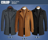 2025 new winter men's woolen coat, men's brand jacket, middle-aged double-shoulder long woolen windbreaker coat in European size - Buy online at  Vibe In Cart.