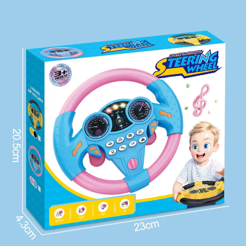 Educational Infant Steering Wheel Toy with Flashing Lights and Sounds