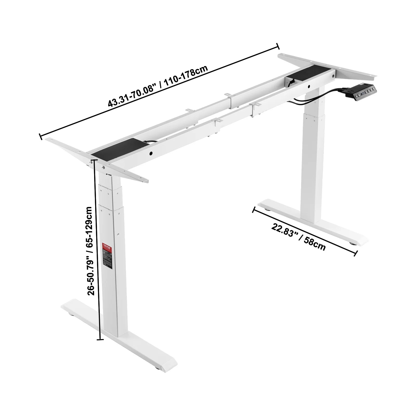 SucceBuy Standing Desk Frame  Electric Stand Up Computer Desk Legs Ergonomic DIY Workstation Base for Home Office Black white - Buy online at  Vibe In Cart.