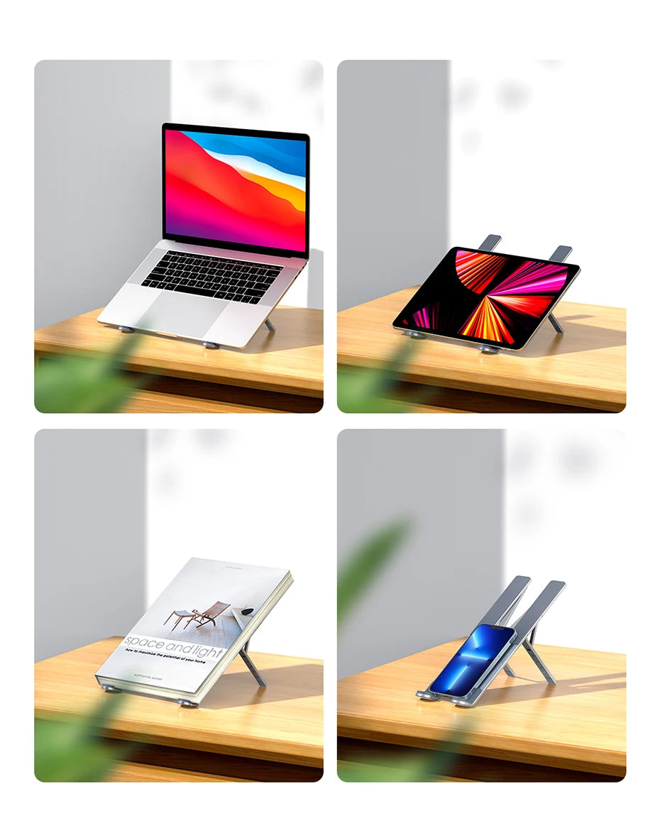 Foldable Aluminum Vertical Laptop Stand with 5-Level Adjustable Height