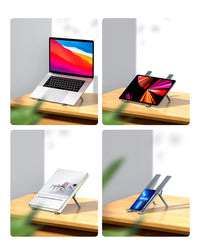 Foldable Aluminum Vertical Laptop Stand with 5-Level Adjustable Height