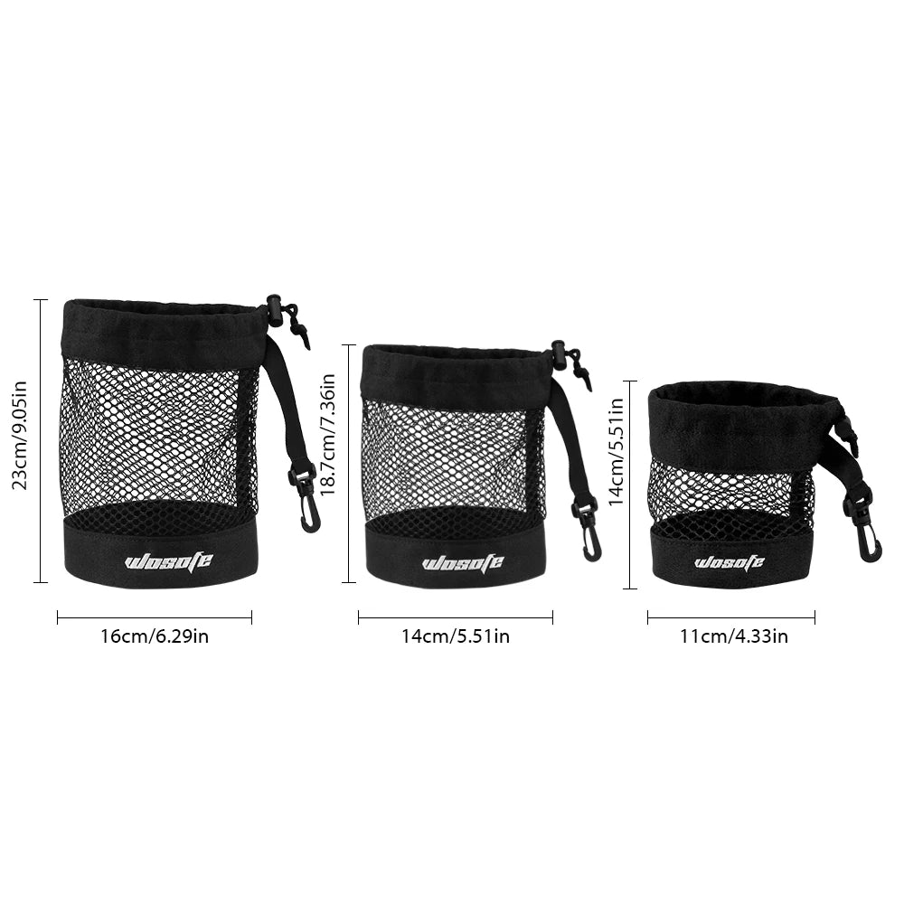 Black Canvas Golf Ball Pouch Bag With Hanging Clip, 1 Piece