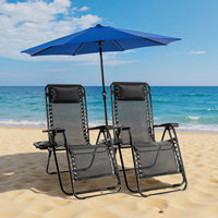 JHK Zero Gravity Set of 2 Portable Recliner Camping Patio Outdoor Garden Lounge Chair with Cup Holder Trays Adjustable Pillow - Buy online at  Vibe In Cart.