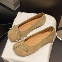 Fashion Suede Split Toe Women Bow Tabi Ballet Flats Spring Autumn Comfortable Walking Lazy Loafers Casual Girls Dance Shoes - Buy online at  Vibe In Cart.
