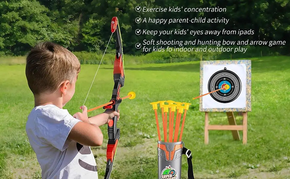 Kids Bow and Arrow Set, LED Light Up Archery Toys Set for Kids Ages 4-8 8-12, with 10 Suction Cup Arrows, Target & Quiver, Boys - Buy online at  Vibe In Cart.