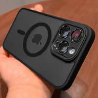 Titanium Ash Matte Translucent Magnetic Phone Case with Lens Protector