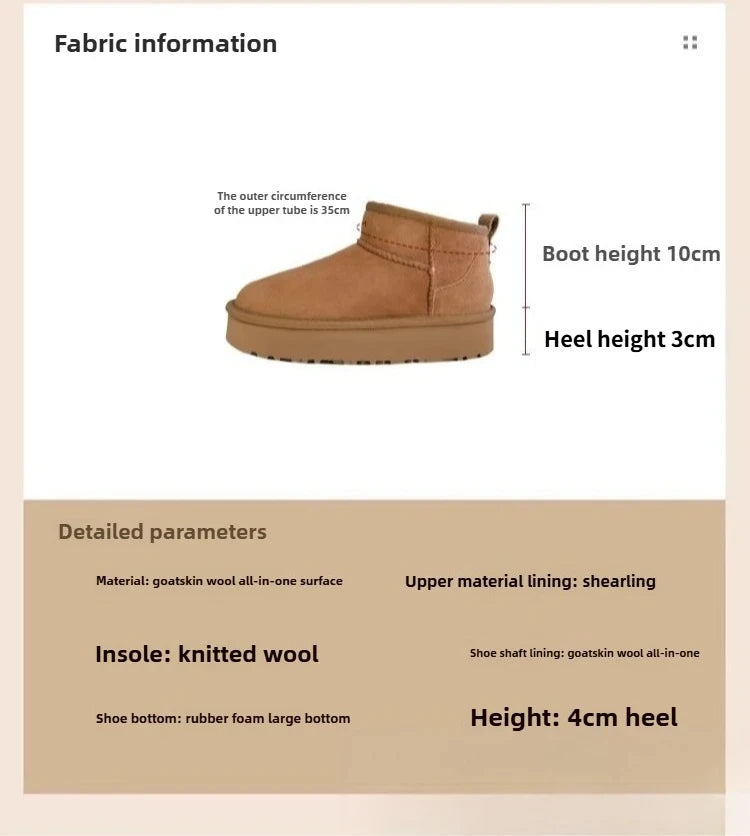 2025 Winter Warm Boots - Women's Snow Boots, Men's Short Boots, Sheepskin and Wool Cut, Low Warm Leather Shoes - Buy online at  Vibe In Cart.
