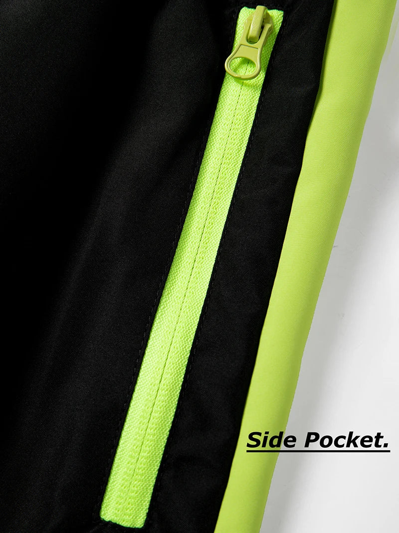 Men's Colorblock Patchwork Sports Pants with Zipper Side Pockets Spring Fall Breathable Quick Dry Hiking Running Trousers - Buy online at  Vibe In Cart.