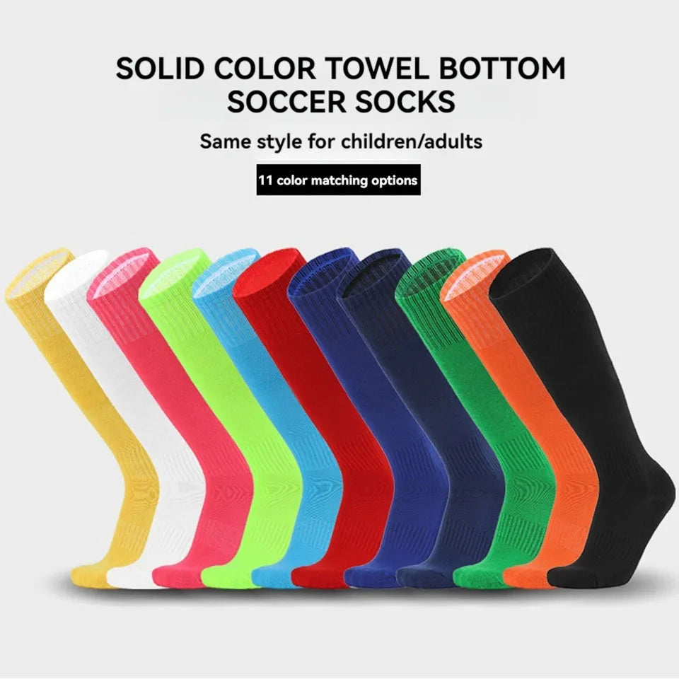 Loogdeel Football Sports Socks Long Knee Cotton Solid Color Kids Legging Stockings Soccer Baseball Ankle Adults Children Socks - Buy online at  Vibe In Cart.