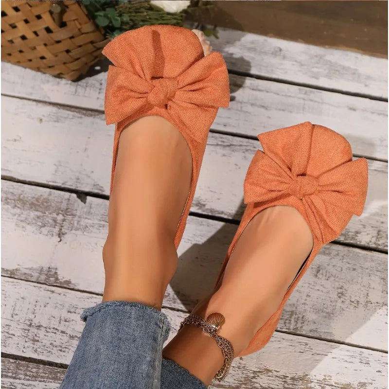Women's New Winter Plus-Size Slip-On Flats - Pointed Square Toe Bowknot Casual Shoes - Buy online at  Vibe In Cart.