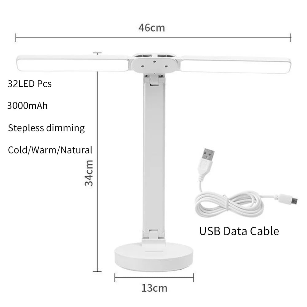 Dimmable Touch LED Desk Lamp with Calendar Temperature Clock