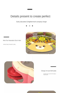 Baby Musical Instruments Drum Toys Montessori Learning Toys for Toddlers 1-3 Baby Early Hand Development Interactive Music Toys