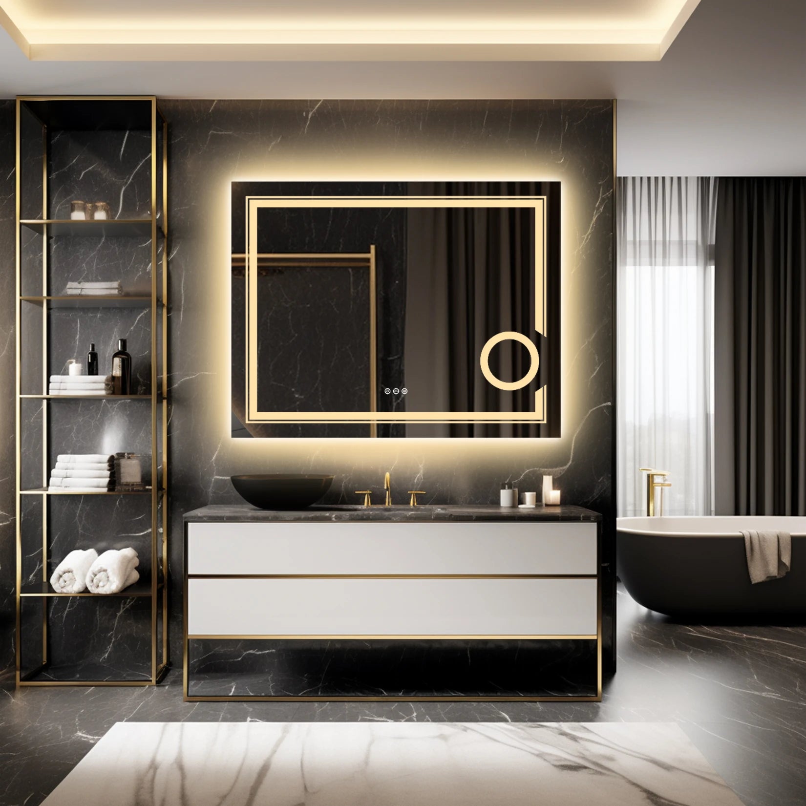 LUVODI LED Mirror Bathroom Wall Mounted Magnifying Mirror for Washroom Toilet Shower Vanity Makeup Shaving Mirrors - Buy online at  Vibe In Cart.