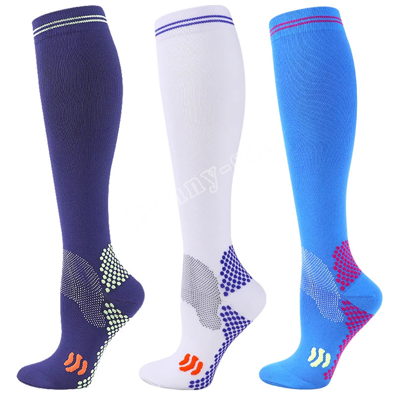 Knee-High Unisex Compression Socks for Varicose Veins 20-30 mmHg for Running and Cycling