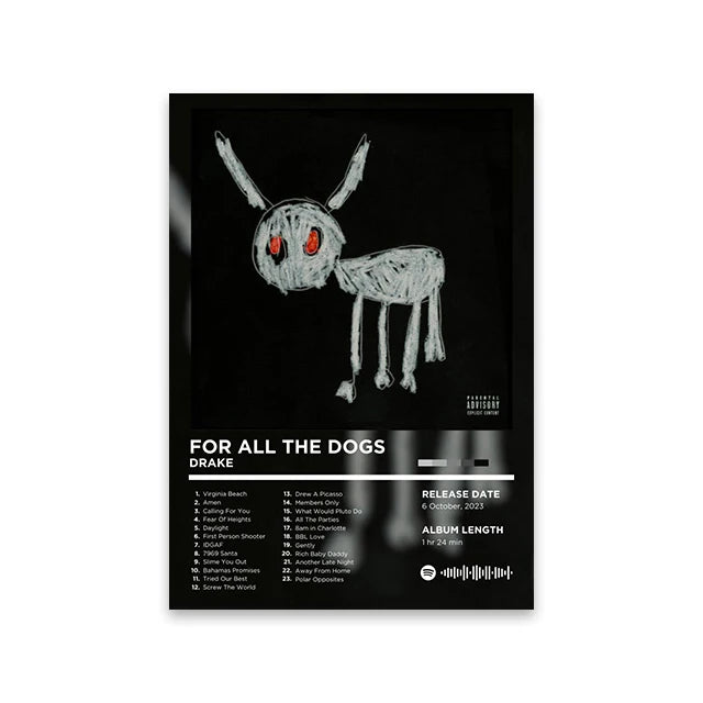 Unframed Retro Rapper Album Cover Canvas Wall Art Print