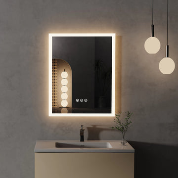 16x20 inch LED Lighted Bathroom Mirror with Anti-Fog, Wall Mounted Vanity Mirror with Smart Touch Button, Memory Function - Buy online at  Vibe In Cart.
