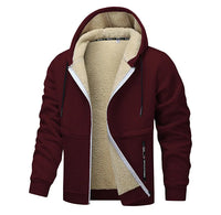 Men's Winter Fleece Jacket with Zipper and Pockets